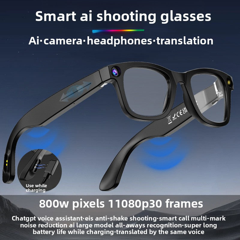 AI Smart Glasses with 8MP Camera & Real-Time Translation ? Wireless Audio & Voice Call Glasses