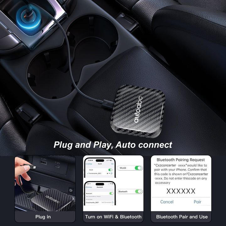 Wireless CarPlay AI Box for Android Auto with Streaming Apps